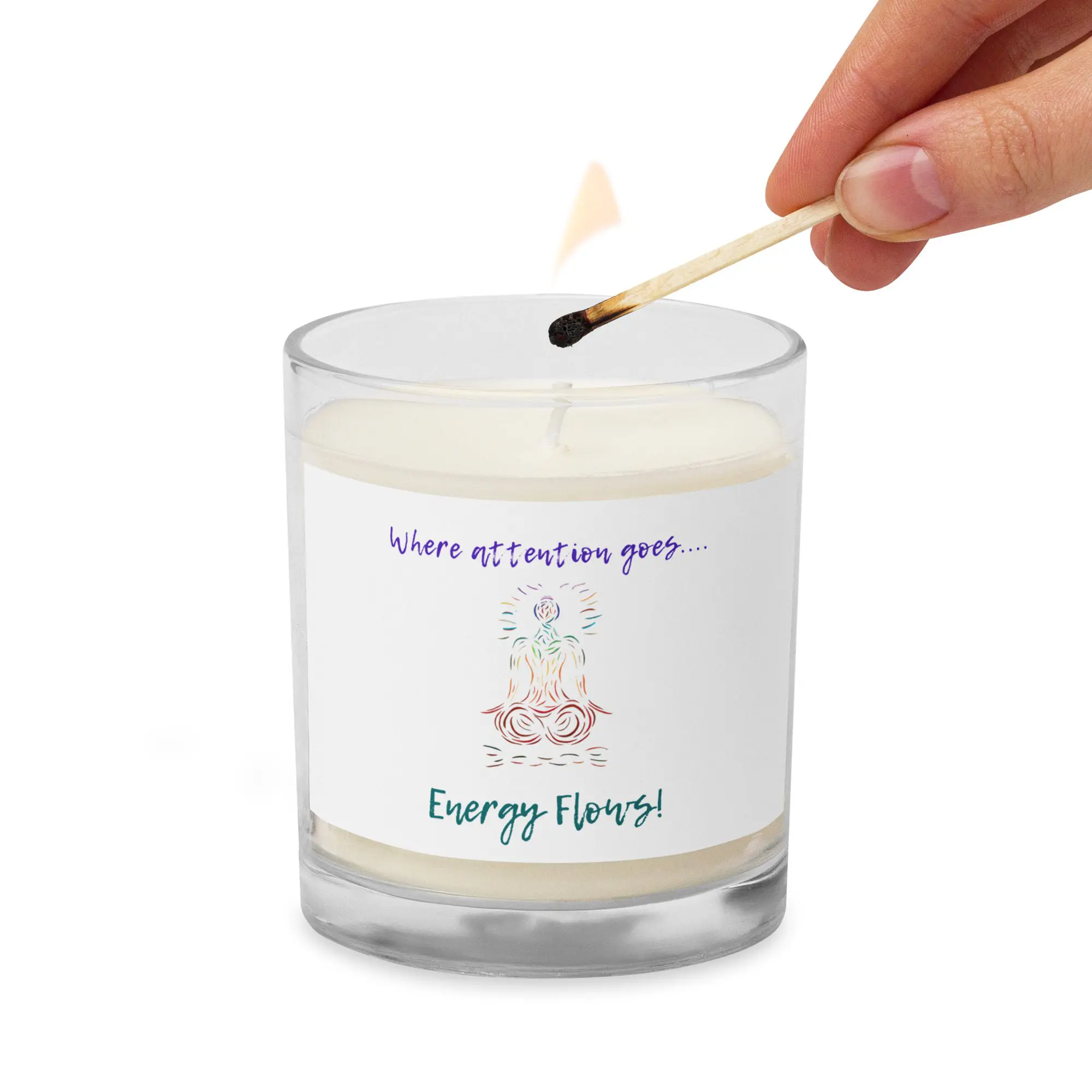 'Attention' Glass Jar Soy Wax Candle - Image 2