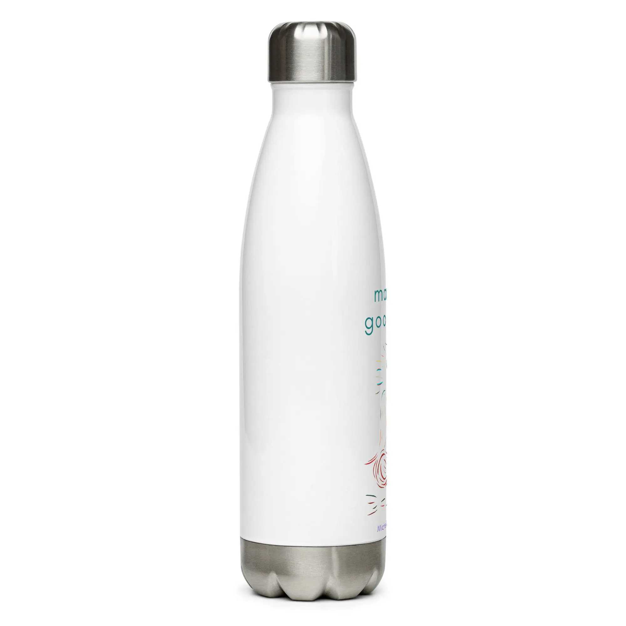 'Make a good day' Stainless steel water bottle - Image 2