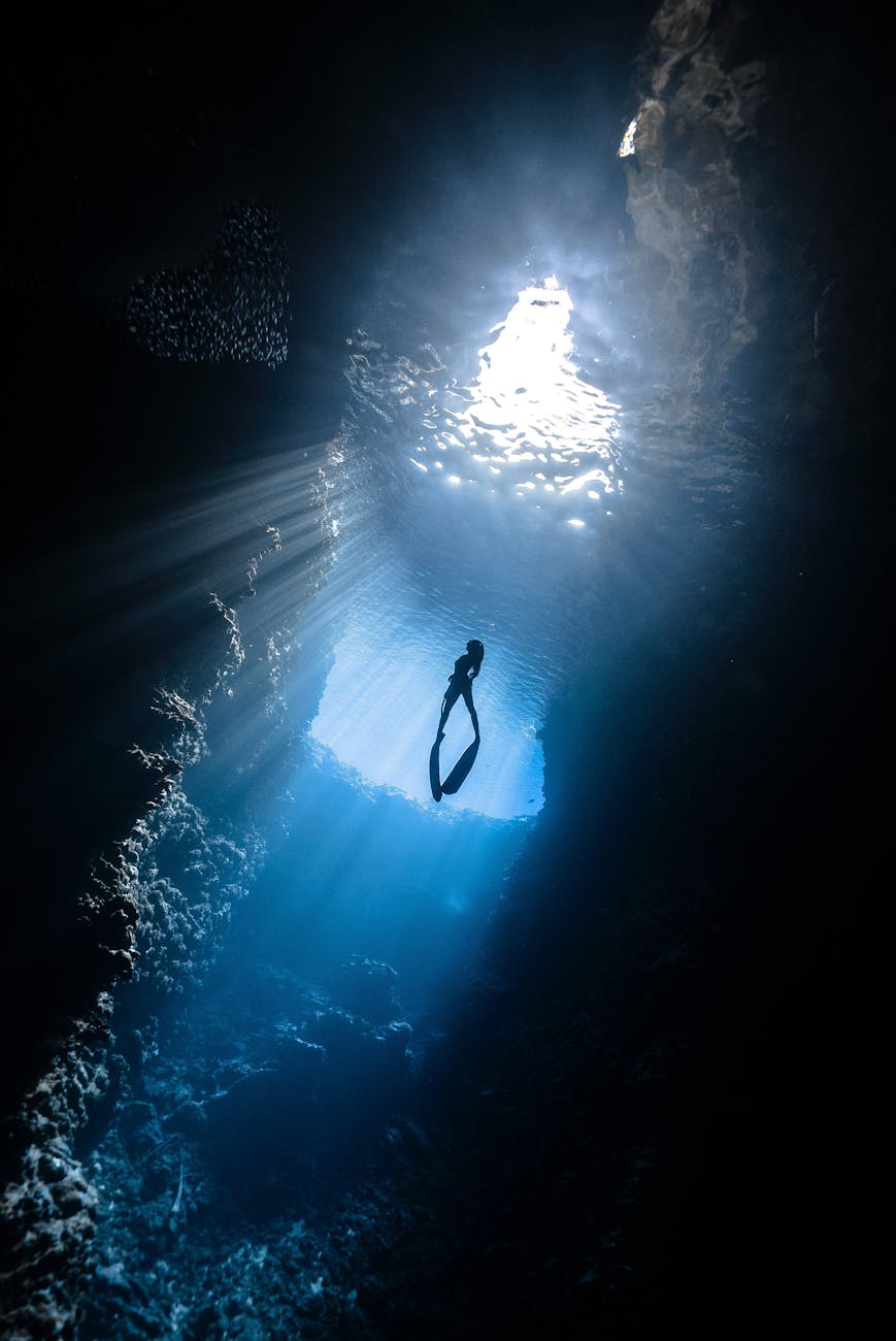 scuba diver under water
